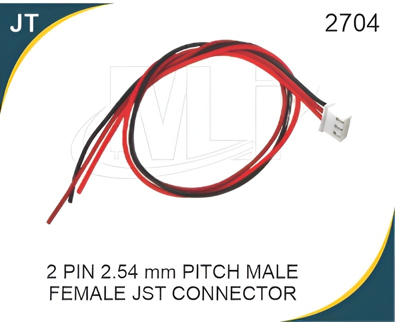2 PIN 2.54 MM  MALE FEMALE JST CONNECTOR