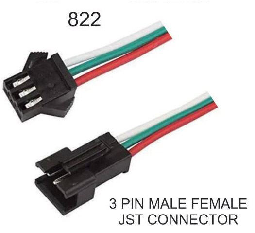 3 PIN MALE FEMALE JST CONNECTOR