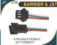 3 Pin Male Female Jst Connector - Plastic, 100 Mm Length, 3 Wire, Pcb Mounting | Ideal For Led Lights & Diy Projects, 20 Connector Sets