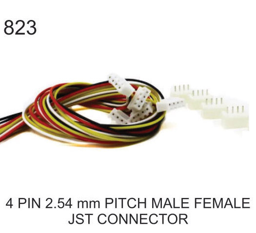4 PIN 2.54 MM PITCH MALE FEMALE  JST CONNECTOR