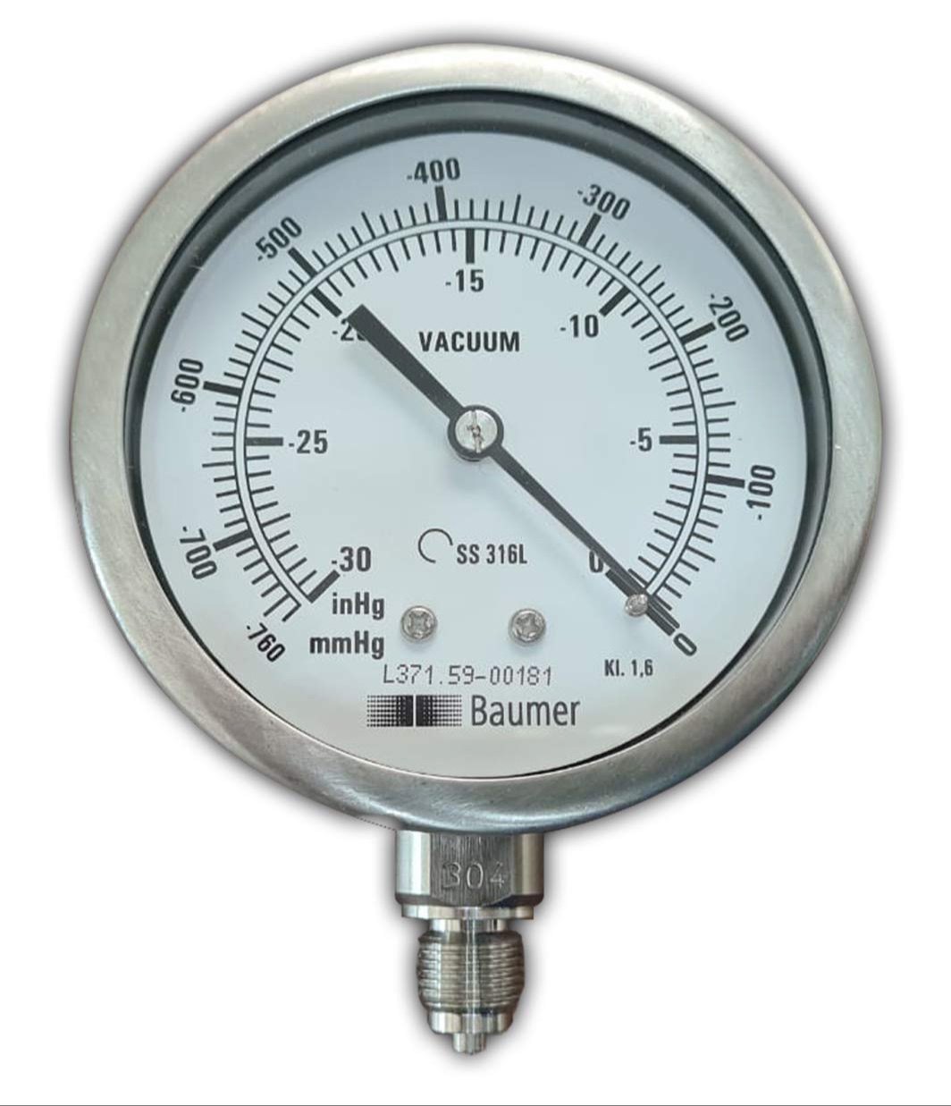 Baumer Pressure Gauge - Corrosion-resistant Metal, Multiple Sizes, High-accuracy Sensor | Durable For Industrial, Automotive, Hvac Applications