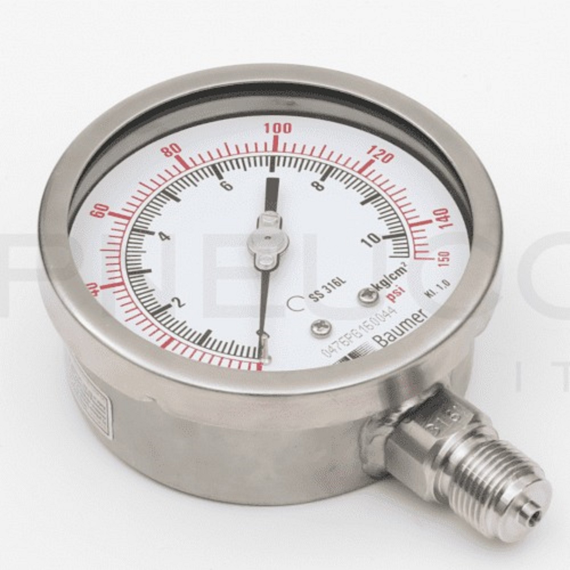 Baumer Pressure Gauge - Corrosion-resistant Metal, Multiple Sizes, High-accuracy Sensor | Durable For Industrial, Automotive, Hvac Applications