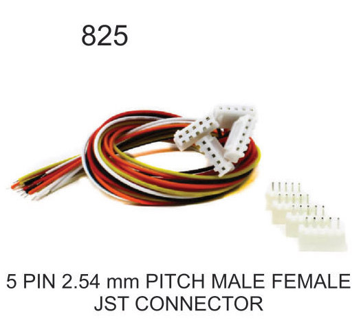 5 PIN 2.54 MM PITCH MALE FEMALE JST CONNECTOR