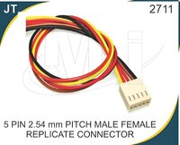 5 Pin 2.54 Mm Pitch Male Female Replicate Connector - Plastic, Compact Design For Battery Connections, Reliable Locking Mechanism