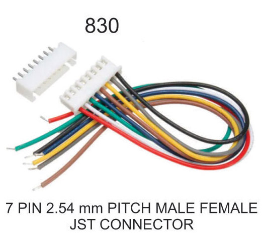 7 PIN 2.54 MM PITCH MALE FEMALE JST CONNECTOR