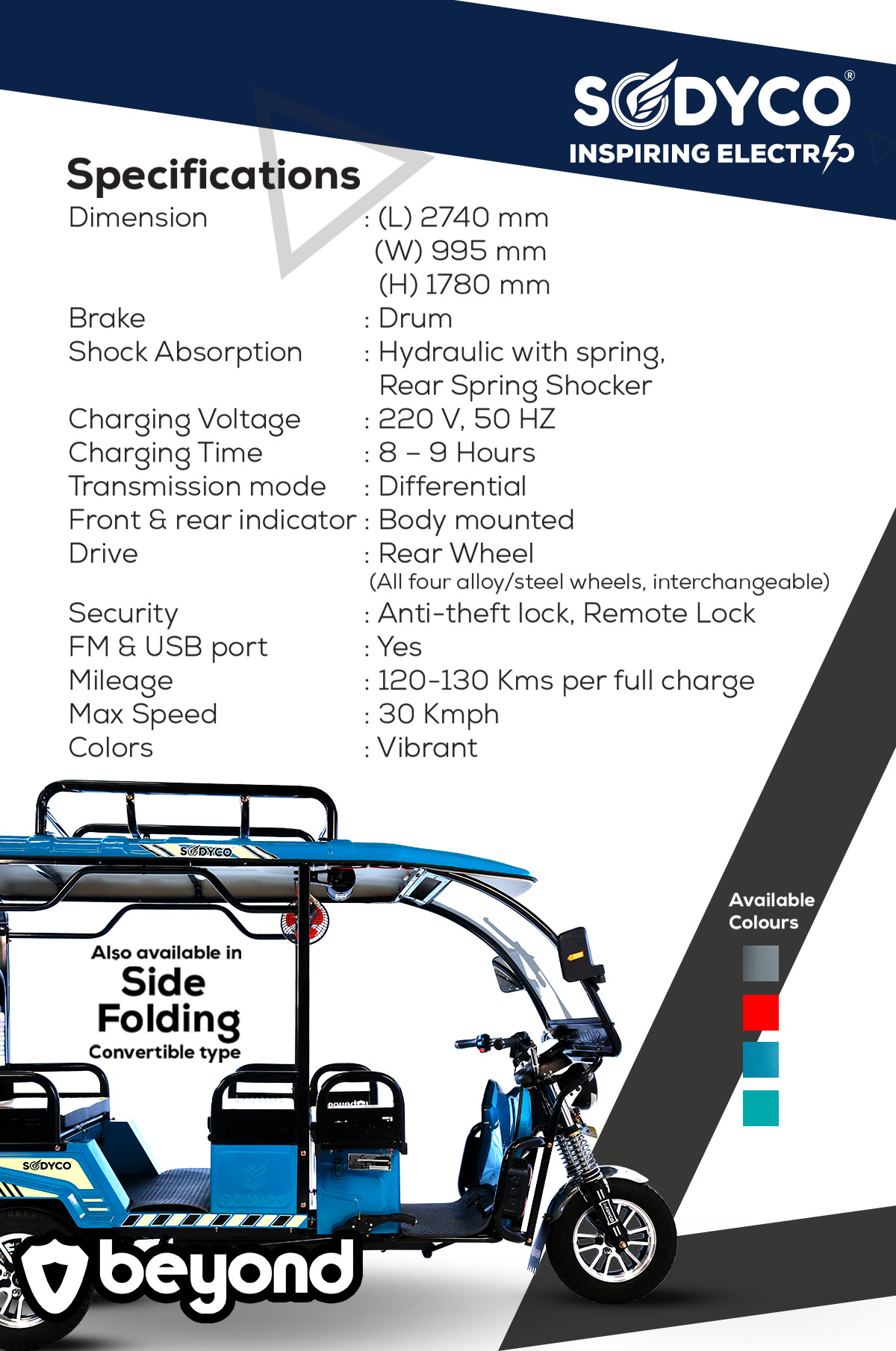 SODYCO BEYOND Electric Rickshaw