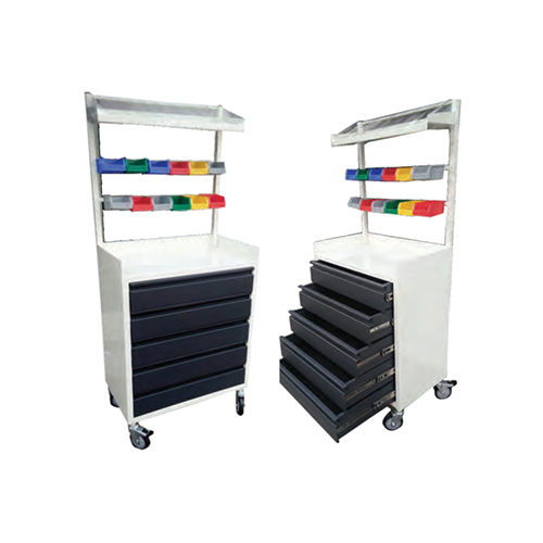 5 Drawer Powder Coated Crash Cart Trolley