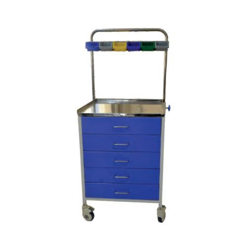 5 Drawer SS Top Crash Cart Trolley