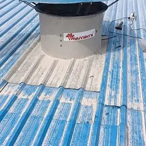 Cast Iron Motorized Roof Exhaust Fan - Color: Blue