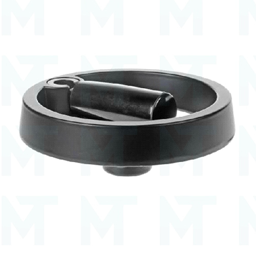 2 Spoke Hand Wheel With Fold Away Handle - Rust-proof, 20 Inch Diameter, Black Finish | Durable Mechanical Part For Various Projects