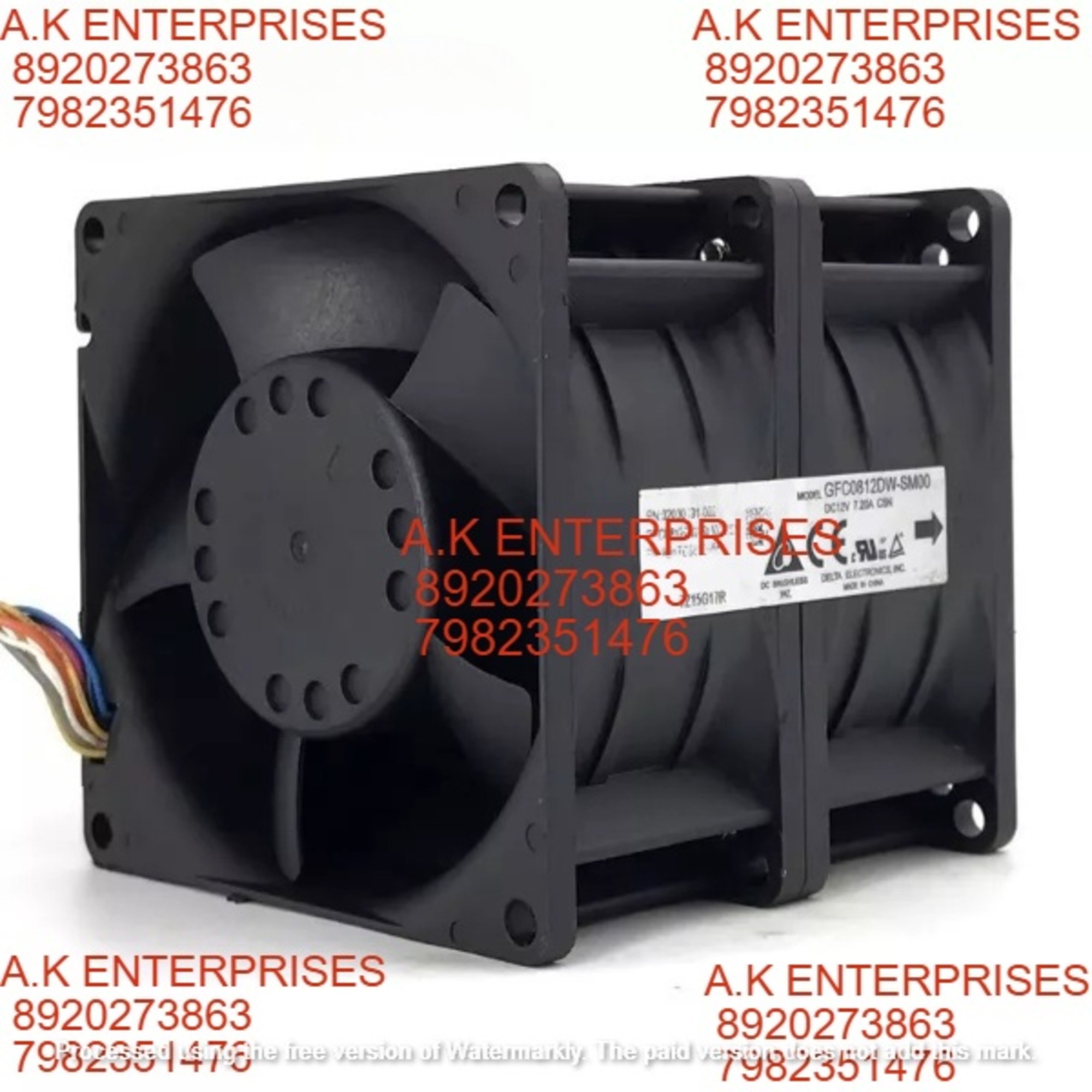 Delta GFC0812DW 8076 DC12V 7.2A 8CM Dual Motor Cooling Fan