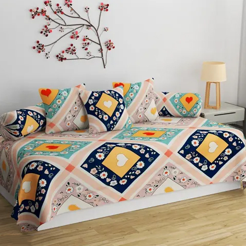 Glace Cotton 5D 8 Piece Diwan Set - Color: Different Available