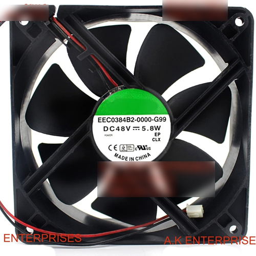 Sunon Fan Eec0384B2-0000-G99 Dc 48V 5.8W 120X120X38Mm 3-Wire Inverter Cooling Fan - Color: Black