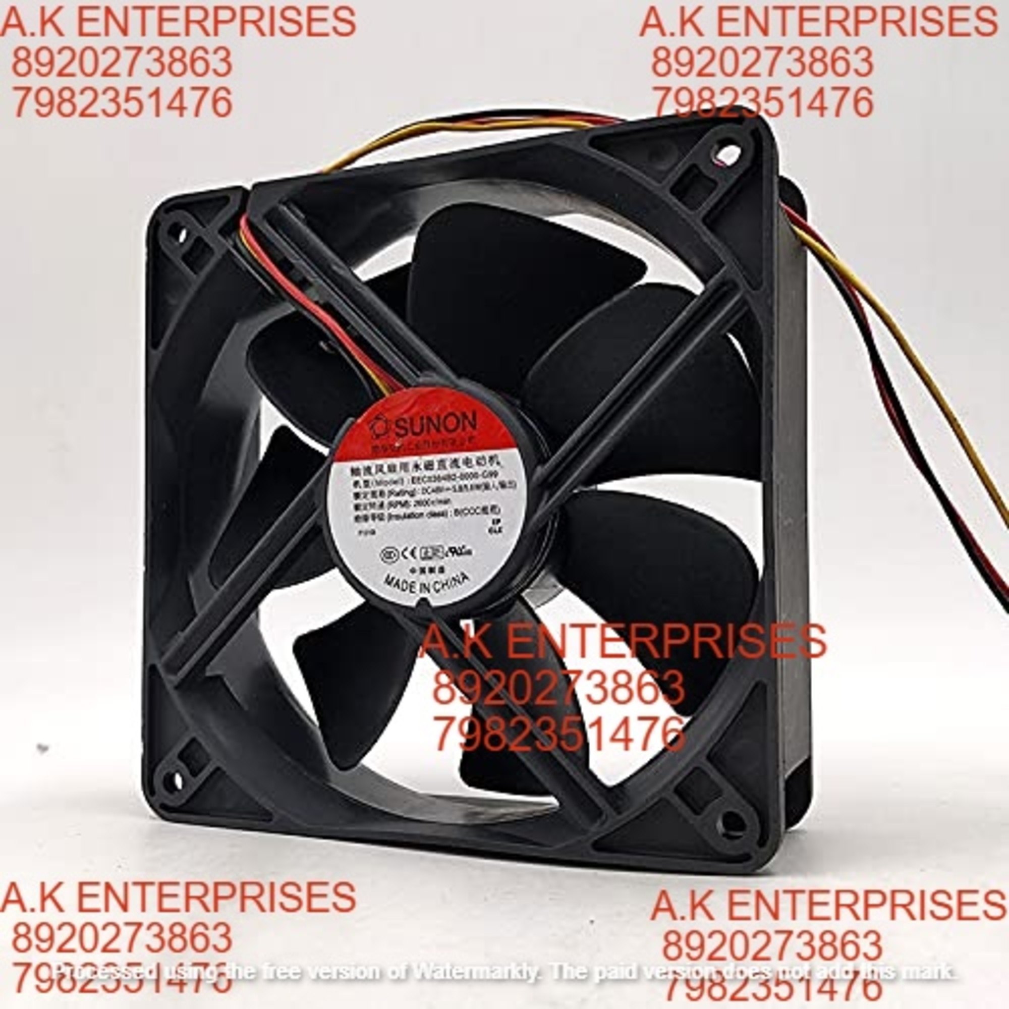 SUNON FAN EEC0384B2-0000-G99 DC 48V 5.8W 120X120X38MM 3-Wire Inverter Cooling Fan