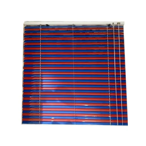 Pvc Venetian Roller Blind - Color: Blue And Red