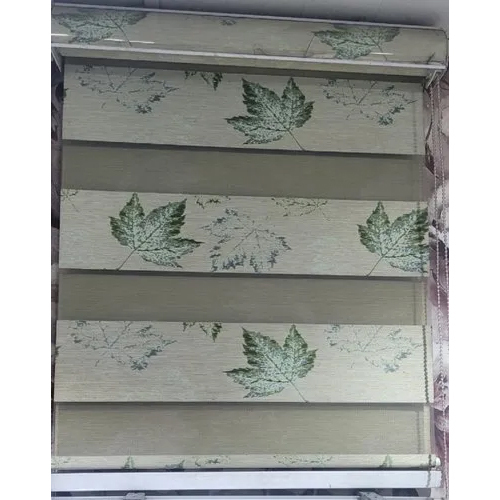 Leaf Printed Zebra Window Blind