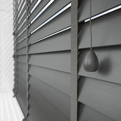 Grey Wooden Blinds - Design: Customized