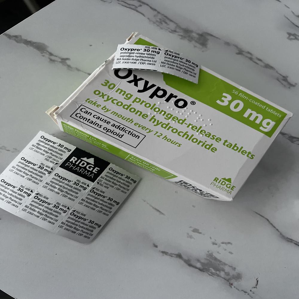 oxypro 30 mg prolonged release Tablet hydrochoride