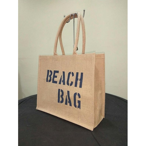 Plain Jute Beach Bags - Eco-Friendly, Durable Material, Customized Size and Design, Stylish Brown with Printed Patterns - Perfect for Beach Trips and Shopping