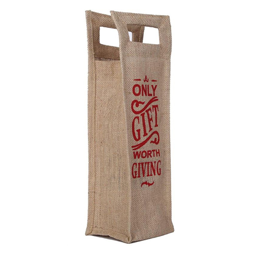 Rectangular Jute Bottle Bag - Color: Brown