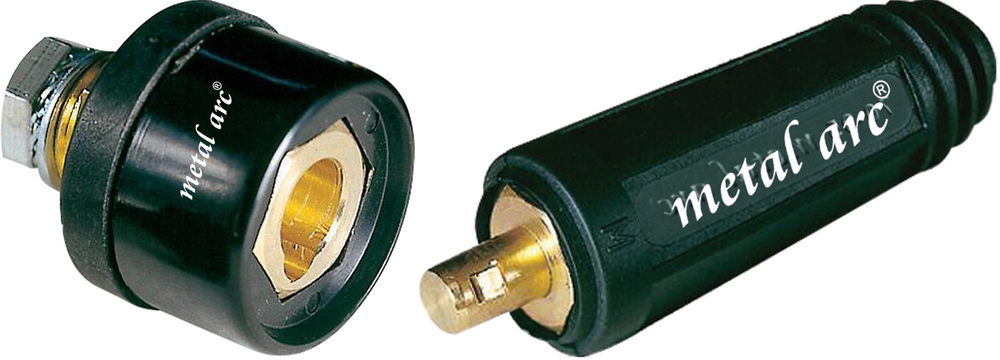 Metal Arc - Welding Machine Connector & Socket Combo - 600 Amps, Brass Hex Locking Design, Easy Attach Copper Alloy, Ce Certified | Rugged, Heat Oil Resistant, Easy Mount & Use