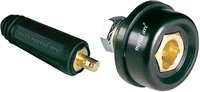 Metal Arc - Welding Machine Connector & Socket Combo - Cf201 200 Amps | Brass Hex, Black Color, Copper Alloy, Ce Certified, Rugged Durable Finish