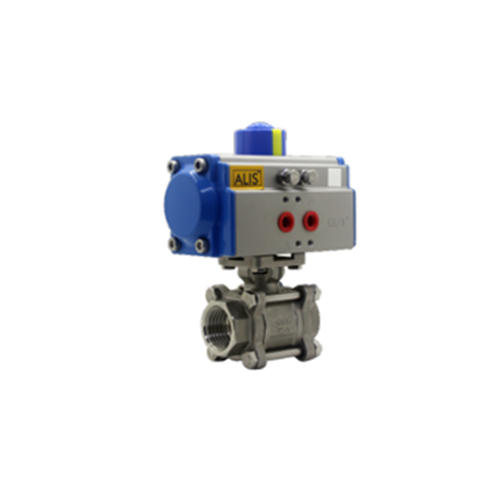 Single Acting Pneumatic Actuator Operating Ball Valve - Color: As Per Requirement