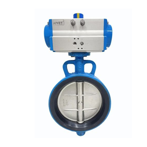Single Acting Pneumatic Actuator Operating Butterfly Valve - Stainless Steel, Wafer Type Design, Socket Connection | Durable Industrial Solution with 1-Year Warranty