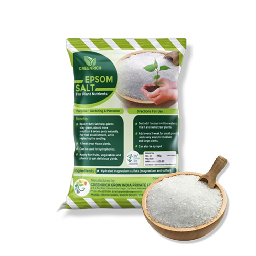 (100Gms) Greenrich Epsom Salt - 100% Natural Magnesium Sulfate For Plant Growth - Application: Agriculture