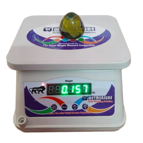 Wetmeasure Shop Electronic Weighing Scale - Durable Steel, 20 kg Max Capacity, Digital Monitor Display, High Accuracy, Electric Powered, White Color, Warranty Included