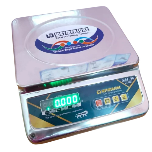 Stainless Steel Electronic Weighing Scale - 10kg, 20kg, 30kg Capacity | High Accuracy, Digital Display, AC & Battery Powered, 1-Year Warranty, Sleek Silver Design