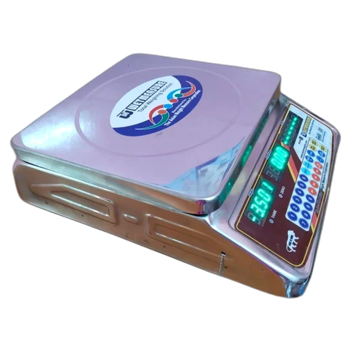 Stainless Steel Electronic Weighing Scale - 30 Kilogram Capacity, High Accuracy Digital Display, AC & Battery Powered | Sleek Silver Design, Warranty Included