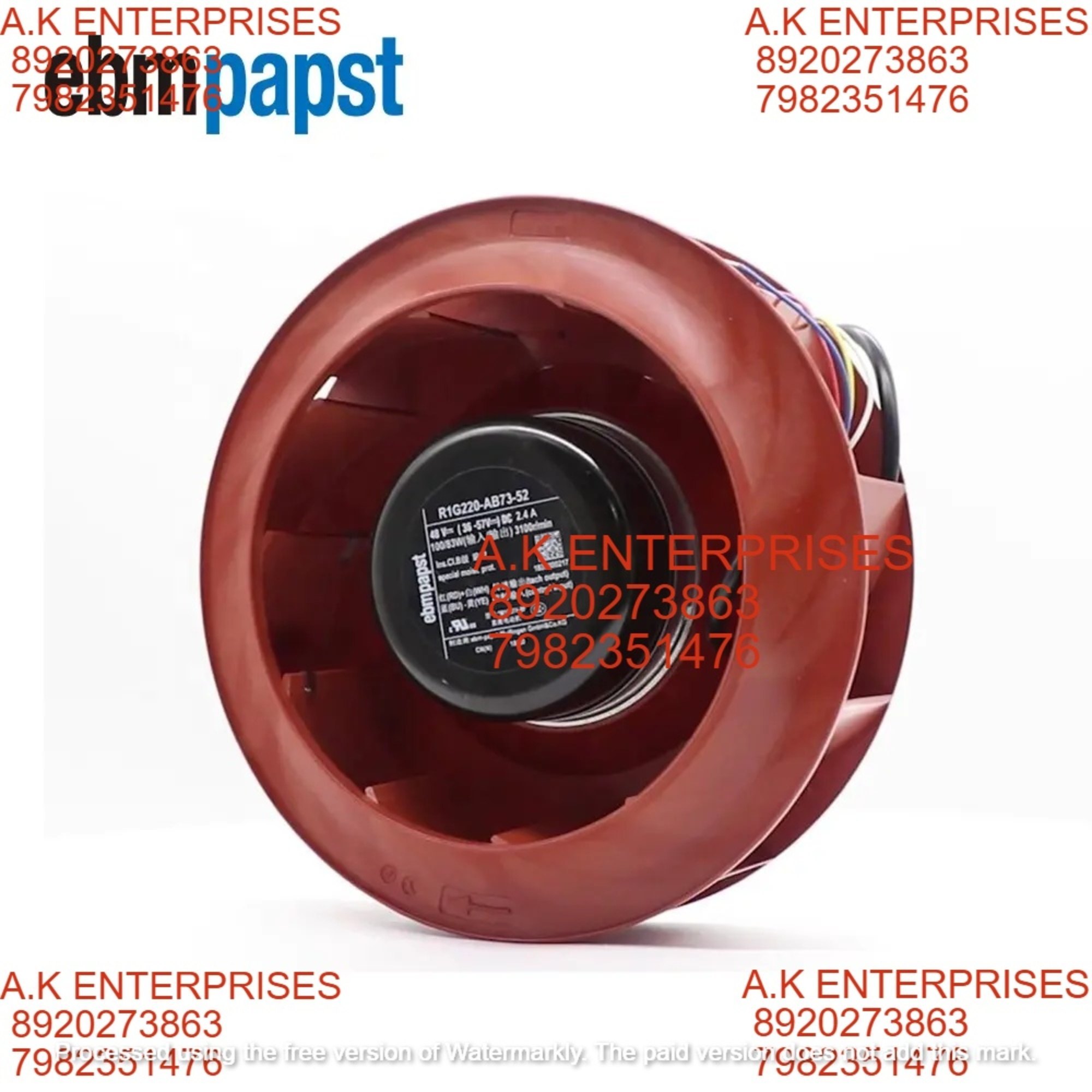 ebmpapst R1G220-AB73-52 48V DC 2.4A M1G074-BF 220mm HVAC Air Cooling Fan R1G220-AB73-99