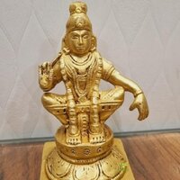 aakrati Ayyappa metal figure for your Temple Decorative Showpiece - 14 cm  (Glass, Yellow)