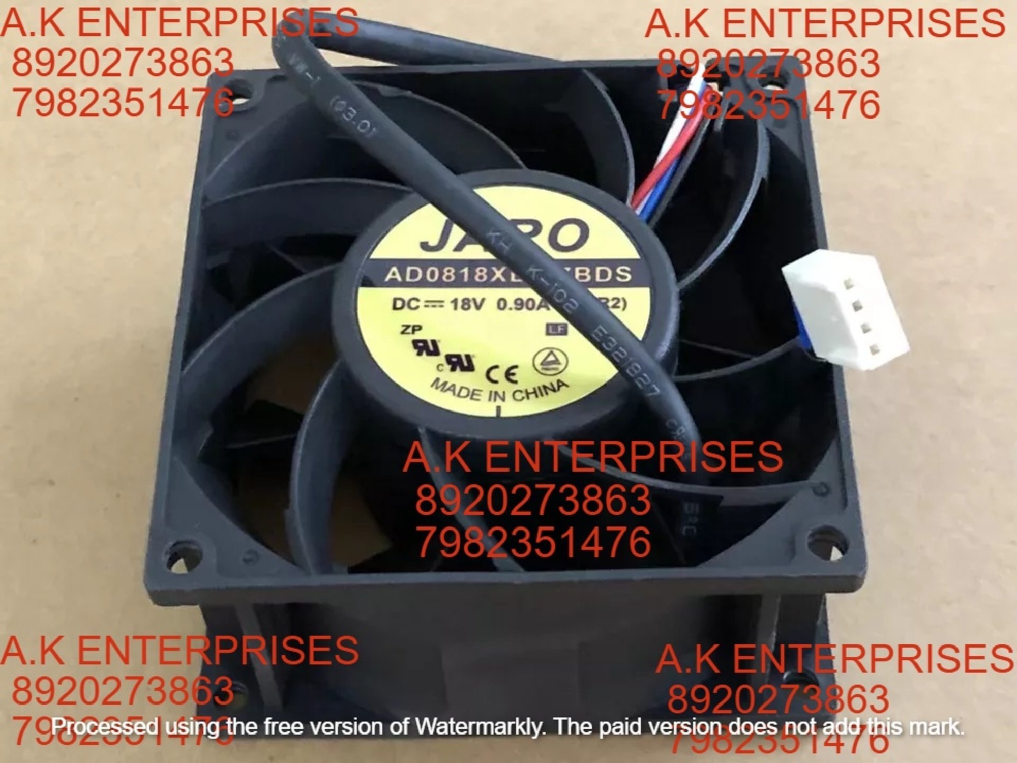 JARO FAN AD0818XB-F7BDS Fan 18V 0.90A 8038MM Cooling Fan