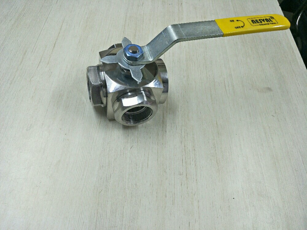 Three Way Ball Valves - Color: Silver