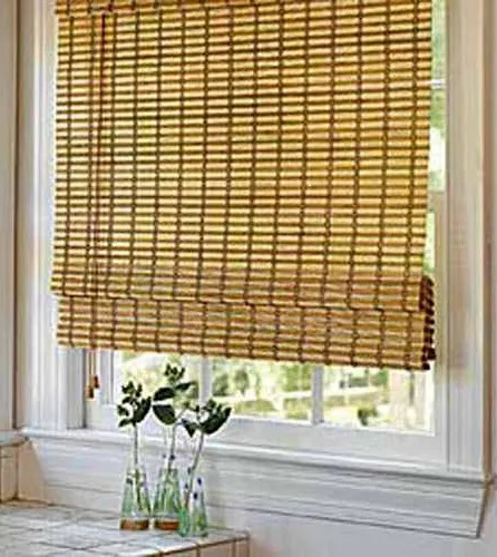 Window Bamboo Blind - Bamboo Material, Foldable Type, Brown Color | Waterproof, Anti-uv, Vertical Pattern, Easy To Adjust And Maintain