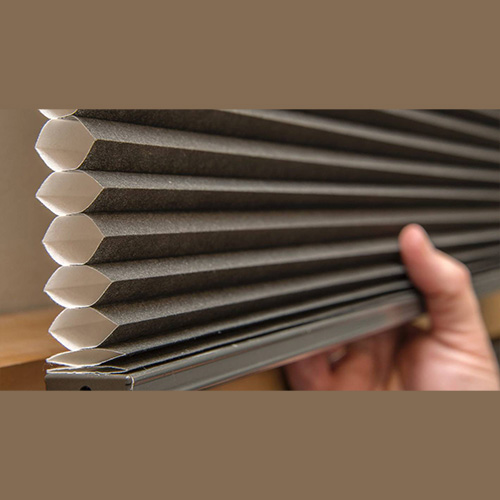 Honeycomb Window Blind - Pvc & Durable Fabric, Custom Sizes Available, Elegant Brown Color, Foldable Design, Waterproof & Anti-uv Features
