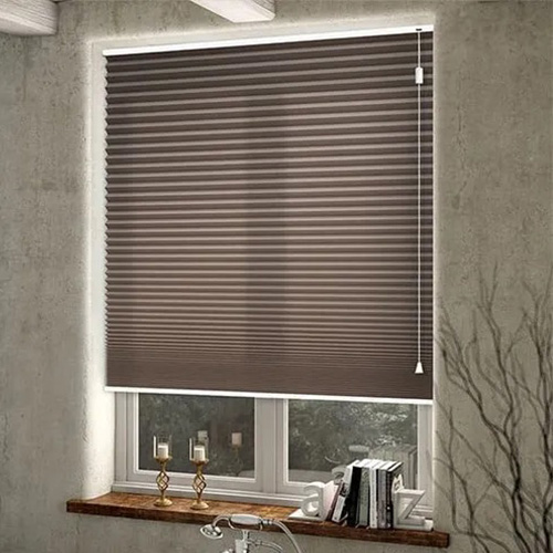 Honeycomb Window Blind - Pvc & Durable Fabric, Custom Sizes Available, Elegant Brown Color, Foldable Design, Waterproof & Anti-uv Features