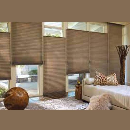 Honeycomb Window Blind - Pvc & Durable Fabric, Custom Sizes Available, Elegant Brown Color, Foldable Design, Waterproof & Anti-uv Features