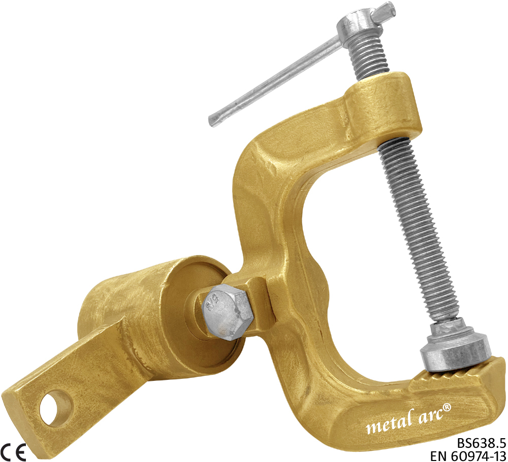 Rotary Earth Clamp - Copper Alloy, 1600 Amps | Ce Certified, High Clamping Pressure, 360â° Revolving Design, Rubber Insulated Handle