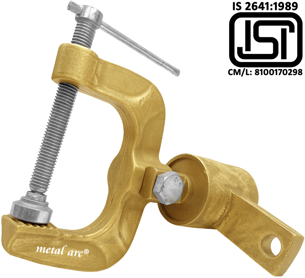 Rotary Earth Clamp - Copper Alloy, 1600 Amps | Ce Certified, High Clamping Pressure, 360â° Revolving Design, Rubber Insulated Handle