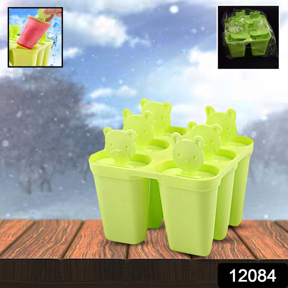 Plastic 6 Grid / Compartment Popsicle Ice Cream Molds