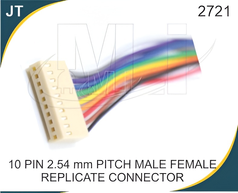 10 PIN 2.54 MM PITCH MALE FEMALE REPLICATE CONNECTOR - Plastic, 2.5 mm Pitch, 1000 Pieces Minimum Order | Reliable Locking Mechanism, Compact Design, Tool-Free Assembly