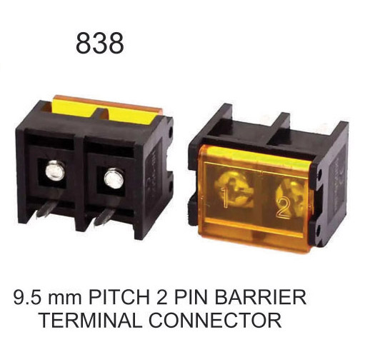 9.5MM PITCH 2 PIN BARRIER TERMINAL CONNECTOR