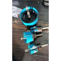 Metal Hole Saw Cutter - Bi-metal Steel, Sky Blue, Manual Operation | Durable For Wood, Plastic, Metal, And Stainless Steel Applications