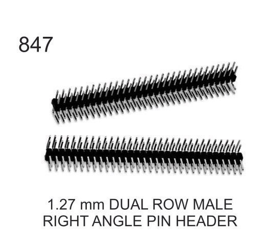 1.27MM DUAL ROW MALE RIGHT ANGLE PIN HEADER