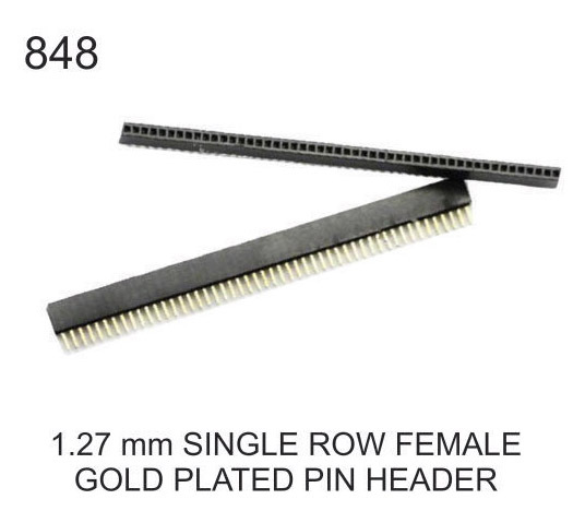 1.27 MM SINGLE ROW FEMALE GOLD PLATED PIN HEADER