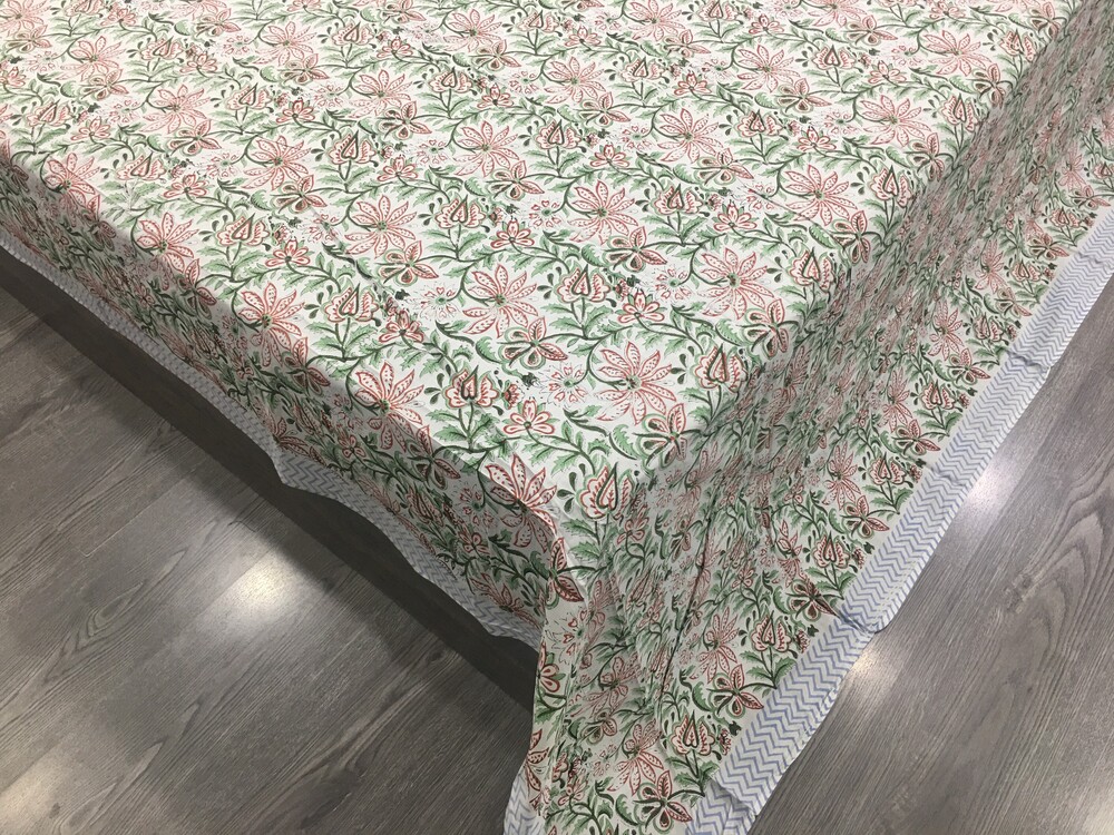 Hand Block Printed Percale Bedsheet
