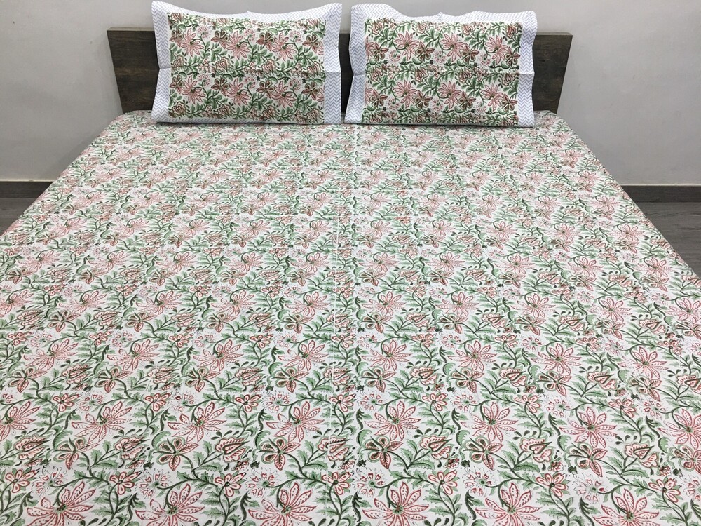 Hand Block Printed Percale Bedsheet